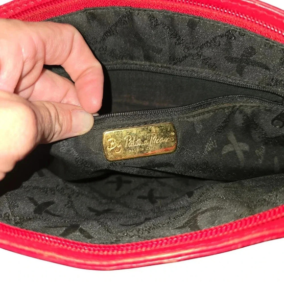 Vintage Paloma Picasso RED Leather X Gold Logo Shoulder Bag - Picture 8 of 9